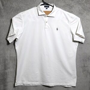 Peter Millar Polo Shirt Mens XL White Crown Crafted Pima Stretch Golf Saguaro